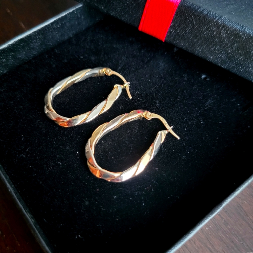 Gorgeous 2 tones 10k earrings